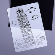 3 Pisa Tower Construction Series Painting Template Theme City A4 Label Template