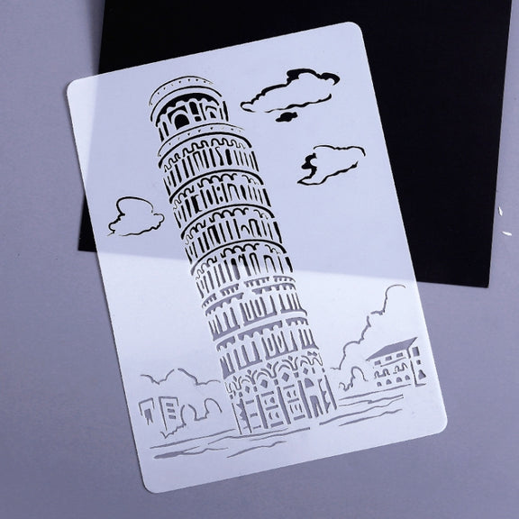 3 Pisa Tower Construction Series Painting Template Theme City A4 Label Template