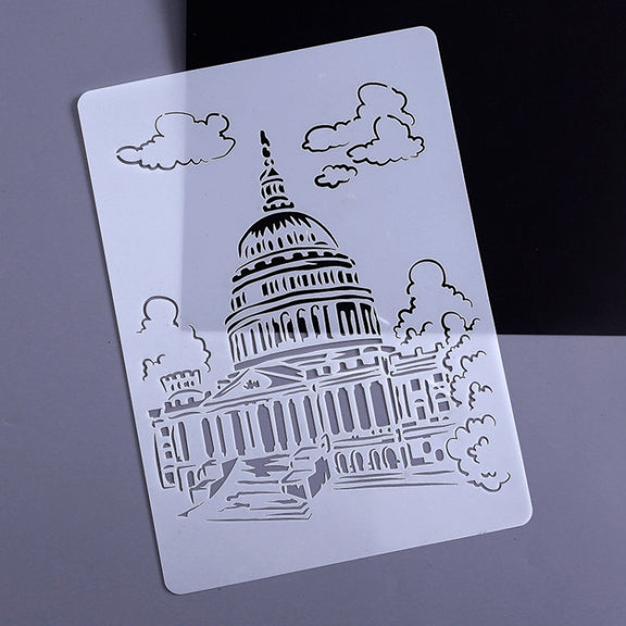 6 White House Construction Series Painting Template Theme City A4 Label Template