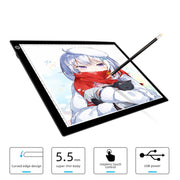 Copy Station Anime Drain Station LED Copy Board With Magnetic Suction Light Board Drawing Plate With USB Cable, Specification: A4 Stepless Dimming (Black)