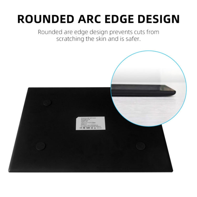 Copy Station Anime Drain Station LED Copy Board With Magnetic Suction Light Board Drawing Plate With USB Cable, Specification: A4 Stepless Dimming (Black)