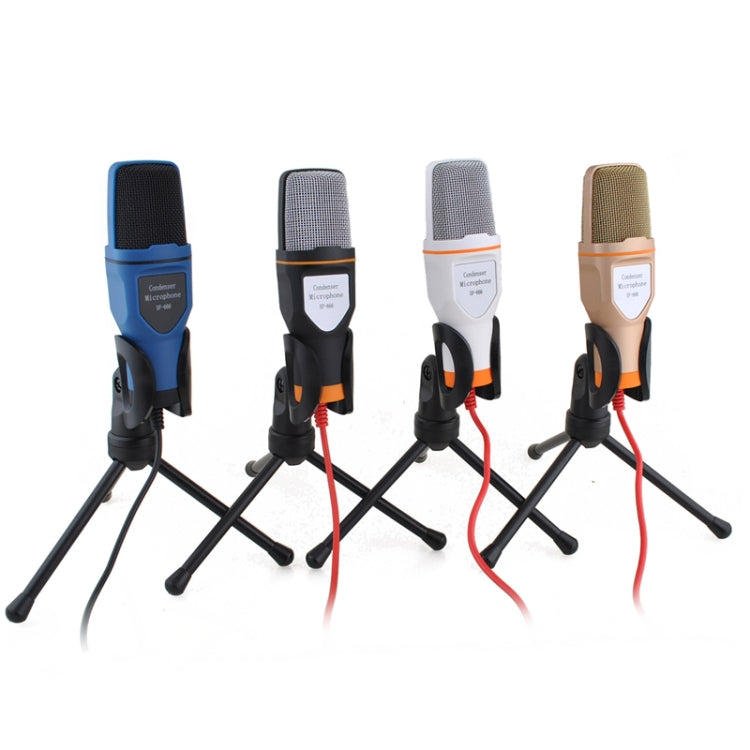 SF-666 Computer Voice Microphone With Adapter Cable Anchor Mobile Phone Video Wired Microphone With Bracketcket, Colour: Black