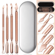 Rose Gold Double-headed Steel Nail Remover Set Clean Decontamination Remover Manicure Tool