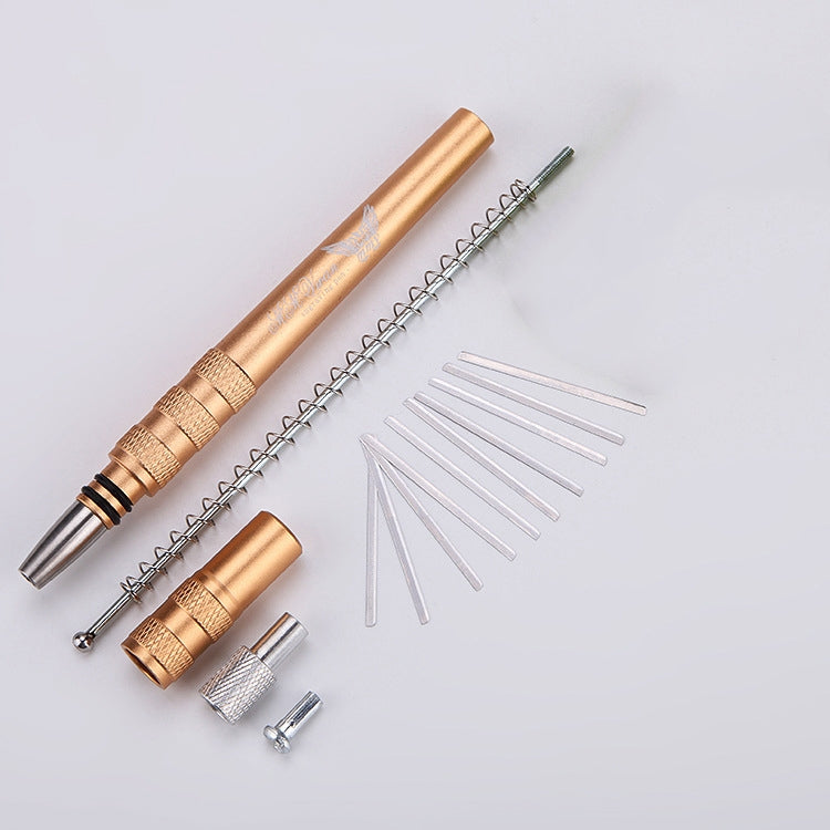 MM VWAN Magic Hairdressing Eyebrow Trimming Engraving Pen Scoring Stainless Steel Razor(Golden)