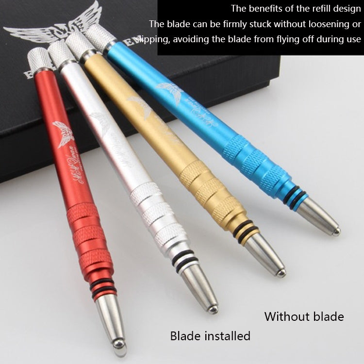 MM VWAN Magic Hairdressing Eyebrow Trimming Engraving Pen Scoring Stainless Steel Razor(Red)