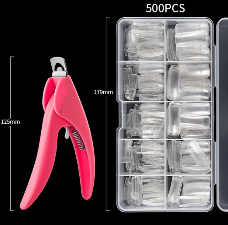 Manicure Tool  Set Fingernails Word Cut Set, Specification: Transparent Full Post Large Set