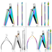 FABIYAN Nail Art Scissors Set Stainless Steel Nail Clippers Dead Skin Scissors Remover Steel Push, Specification: Set 3
