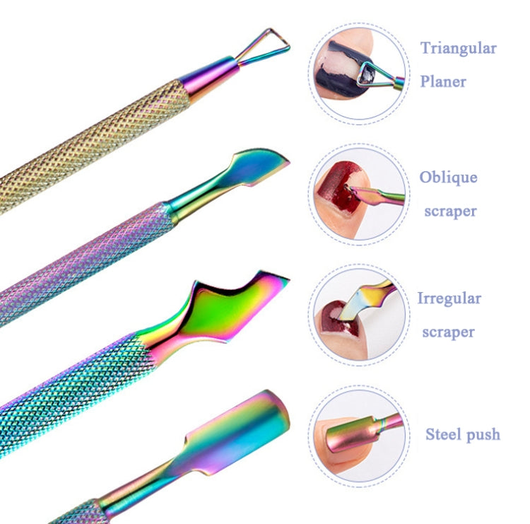 FABIYAN Nail Art Scissors Set Stainless Steel Nail Clippers Dead Skin Scissors Remover Steel Push, Specification: Set 5