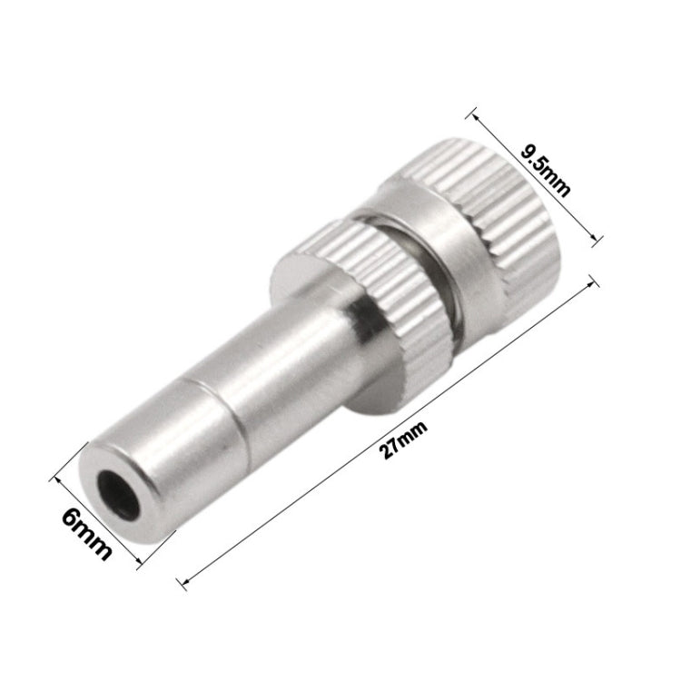 6mm Humidifying And Dedusting Cooling Atomizing Sprinkler Quick-Plug Fog Misting Nozzle, Model: 0.3mm