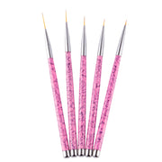 5 in 1 7/9/11/15 / 20mm Nail Art Draw Line Pen Nails Painted Brush