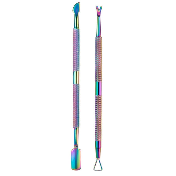 FABIYAN Stainless Steel Dead Skin Shear Steel Push Nail Art Tool Set, Specification: Set 2