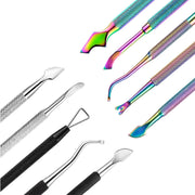 FABIYAN Stainless Steel Dead Skin Shear Steel Push Nail Art Tool Set, Specification: Set 2