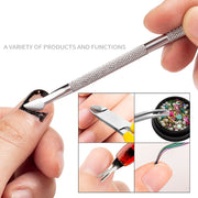 FABIYAN Stainless Steel Dead Skin Shear Steel Push Nail Art Tool Set, Specification: Set 2