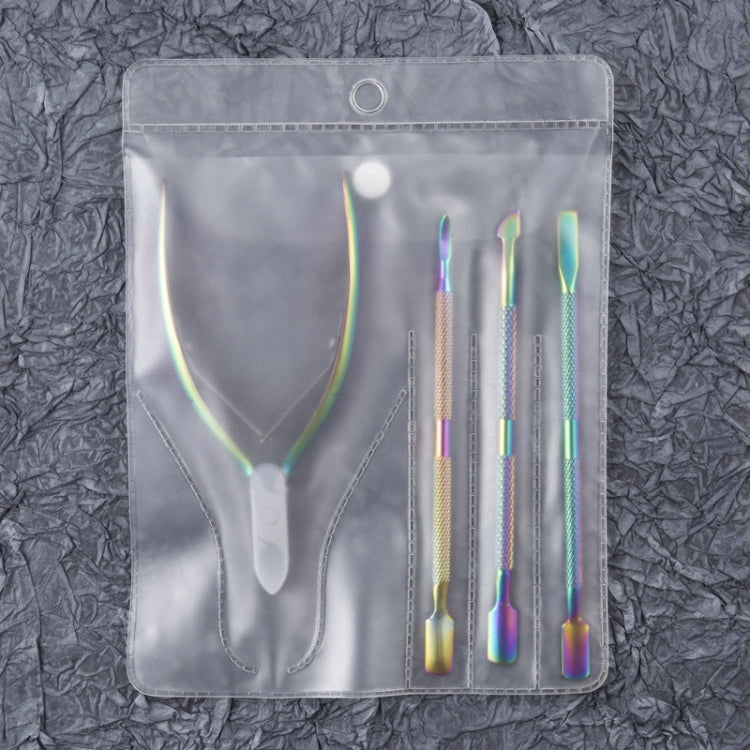 FABIYAN Stainless Steel Dead Skin Shear Steel Push Nail Art Tool Set, Specification: Set 2