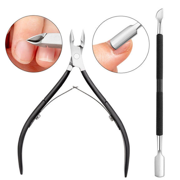 FABIYAN Stainless Steel Dead Skin Shear Steel Push Nail Art Tool Set, Specification: 3 Sets  Set 4
