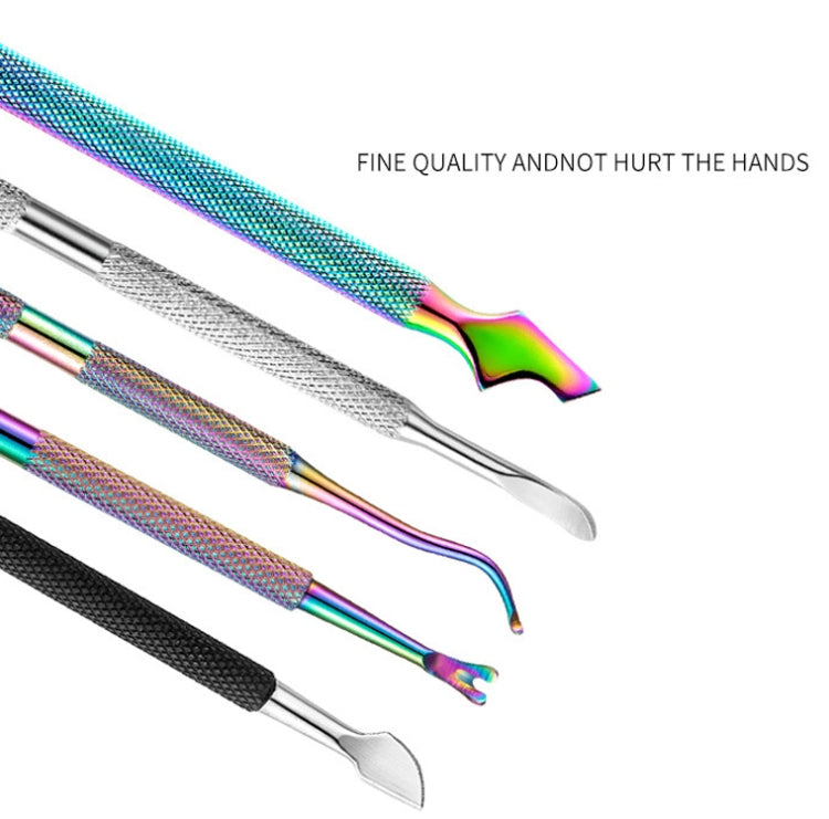 FABIYAN Stainless Steel Dead Skin Shear Steel Push Nail Art Tool Set, Specification: 3 Sets  Set 4