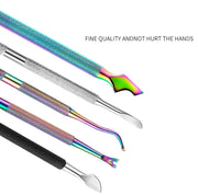 FABIYAN Stainless Steel Dead Skin Shear Steel Push Nail Art Tool Set, Specification:   Set 7