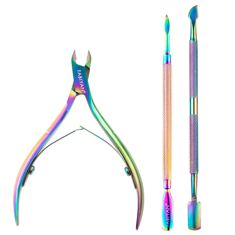 FABIYAN Stainless Steel Dead Skin Shear Steel Push Nail Art Tool Set, Specification:   Set 8