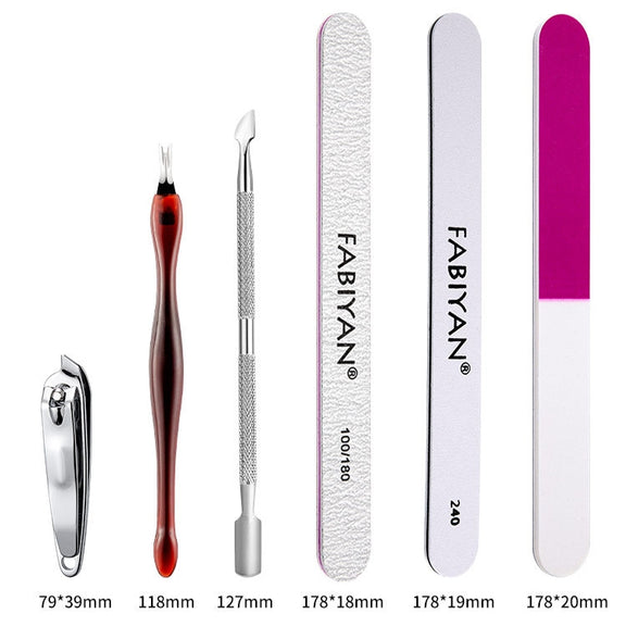 FABIYAN Nail Art Tool Set Manicure Disarm Tool Set, Specification: 7-piece Set