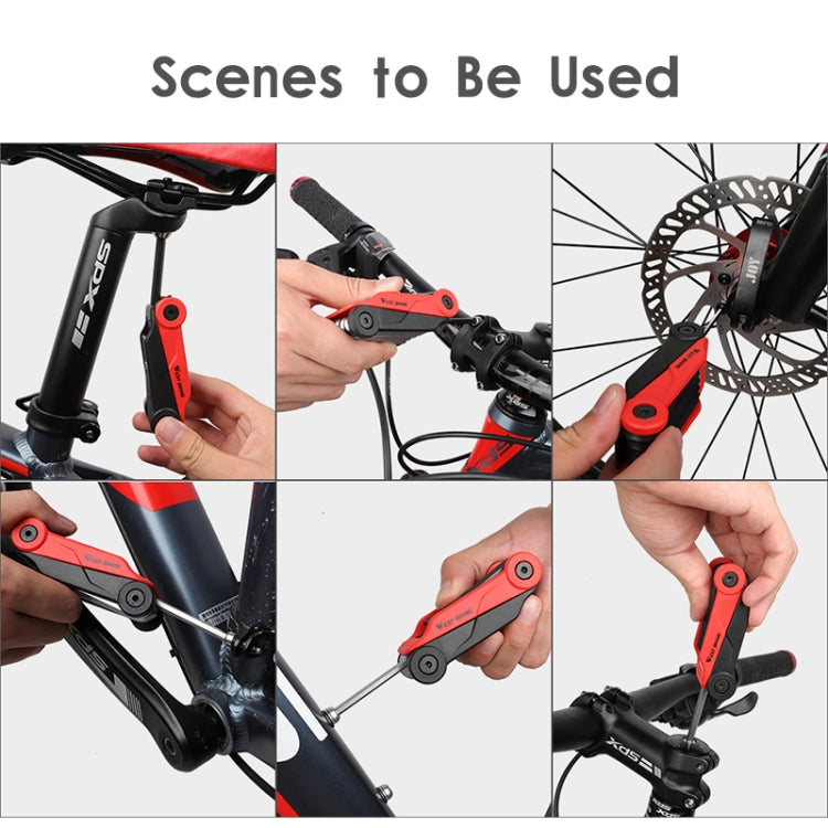 West Biking 16 In 1 Bicycle Repair Tool Multi-Function Wrench Hex Tool Riding Equipment(Black Yellow)