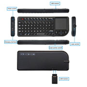 A8 Mini Wireless Mouse And Keyboard With Laser Touchpad Keyboard, Colour: English Colorful Backlight