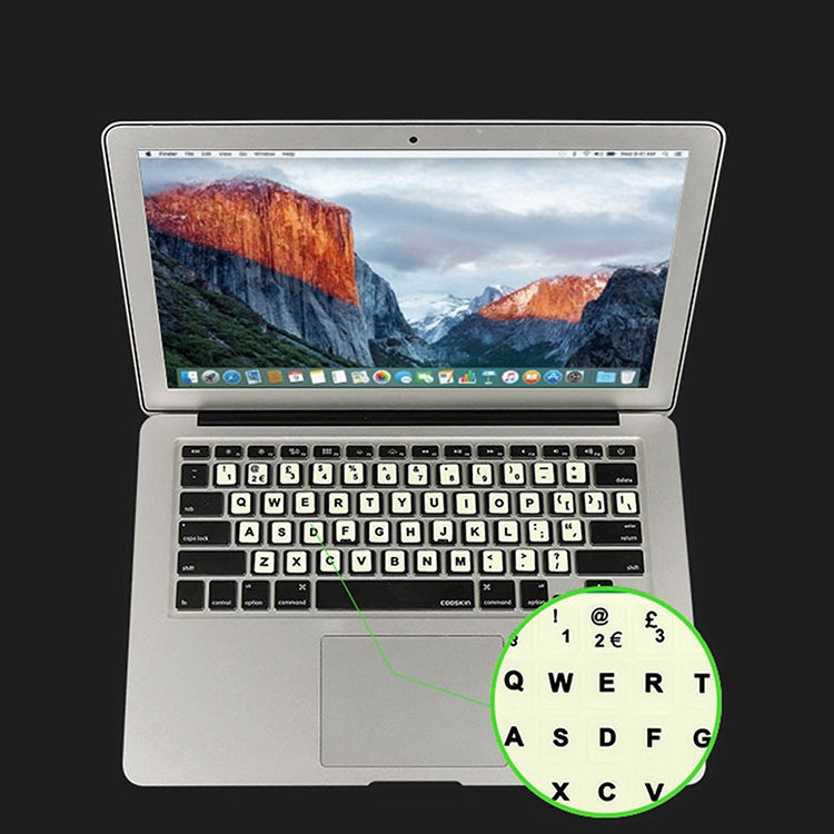 3 PCS Luminous Keyboard Stickers Notebook Desktop Computer Keyboard Stickers(Hebrew)