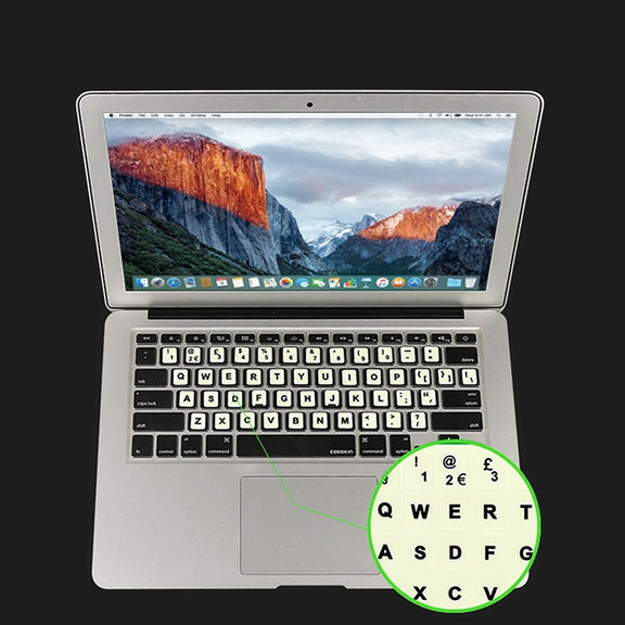 3 PCS Luminous Keyboard Stickers Notebook Desktop Computer Keyboard Stickers(Hebrew)