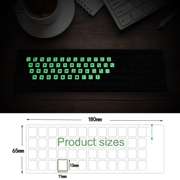 3 PCS Luminous Keyboard Stickers Notebook Desktop Computer Keyboard Stickers(Hebrew)