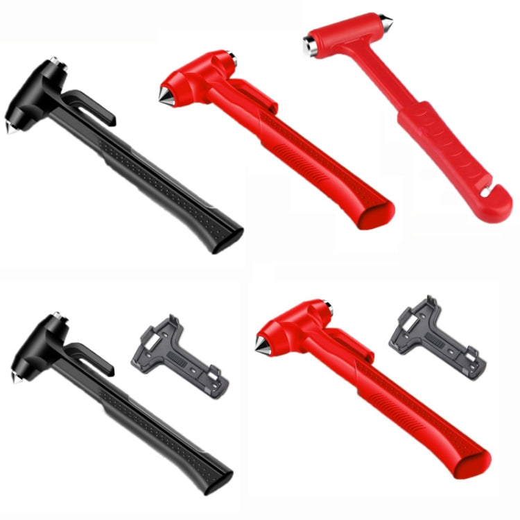 Car Safety Life-Saving Hammer Car Emergency Multifunctional Window Breaker, Colour: Deluxed Red With Fixed Rack