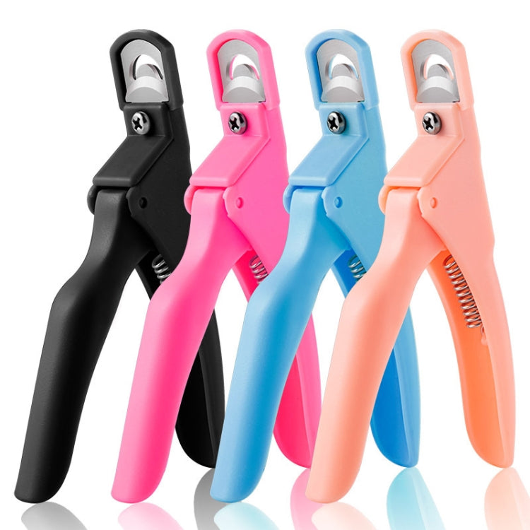 Nail Scissors U-Shaped Scissors DIY French Nail Fake Nail Scissors, Specification: Blue With Hood
