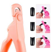 5pcs Nail Scissors U-Shaped Scissors DIY French Nail Fake Nail Scissors, Specification: Orange With Hood