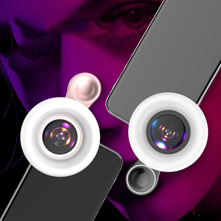 Mobile Phone Macro Lens Beauty Makeup Selfie Light(Black)