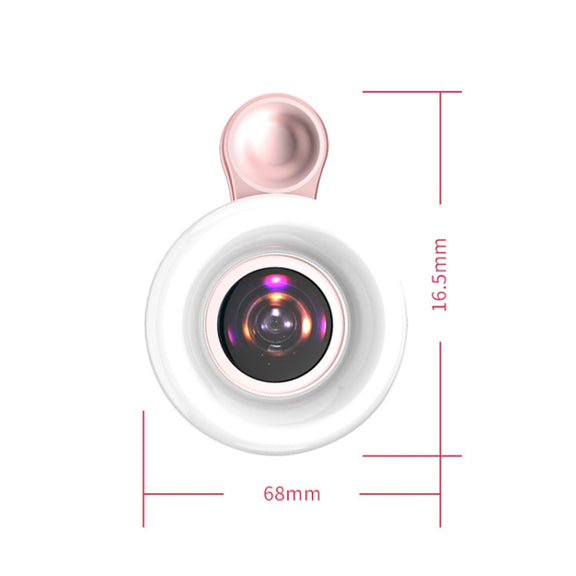 Mobile Phone Macro Lens Beauty Makeup Selfie Light(Black)