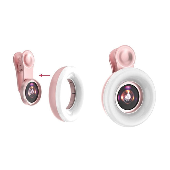 Mobile Phone Macro Lens Beauty Makeup Selfie Light(Black)