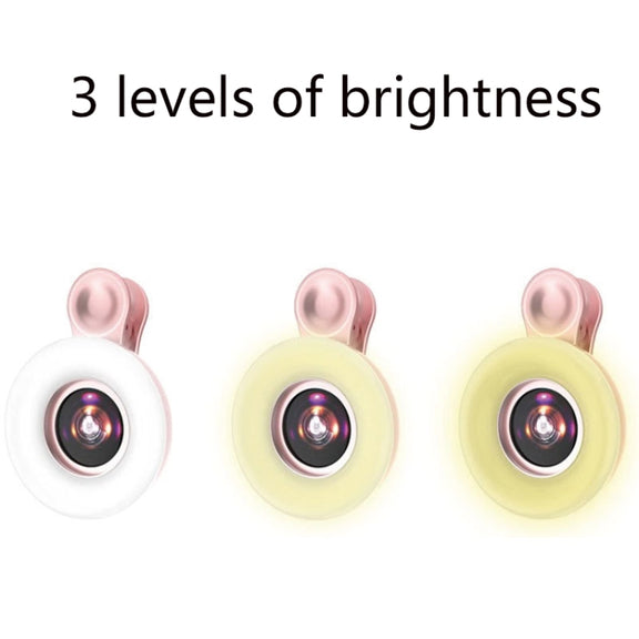 Mobile Phone Macro Lens Beauty Makeup Selfie Light(Black)