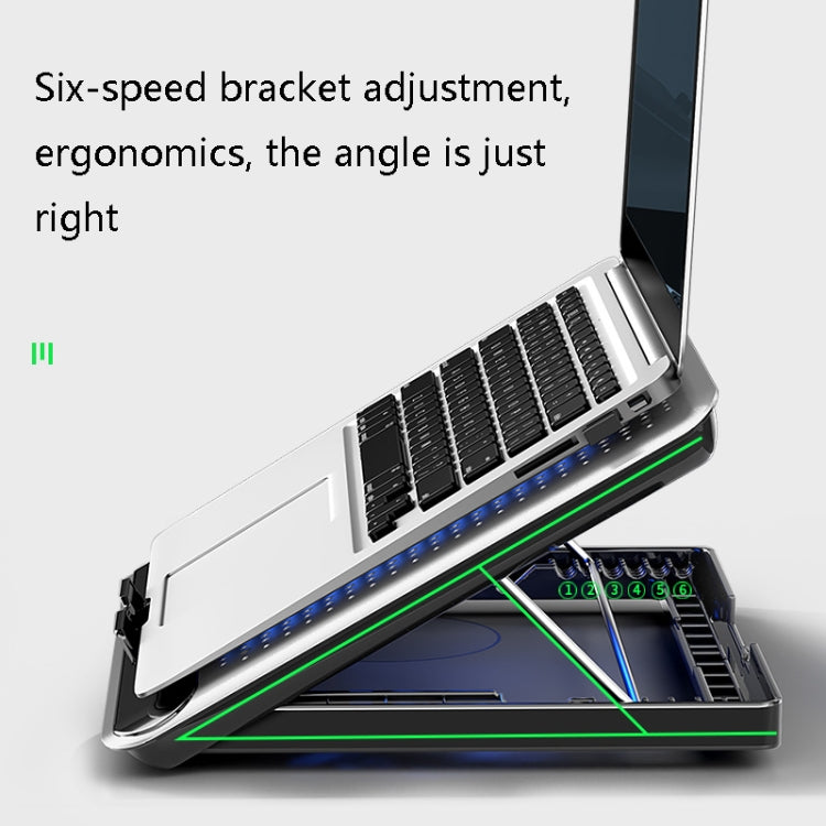 NUOXI Q5 Notebook Radiator Base Computer Aluminum Alloy Plate Pad Fan Bracket(Silver)
