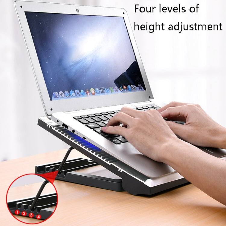 NUOXI T10 Laptop Radiator Multi-File Adjustment Aluminum Alloy Bracket(Silver)