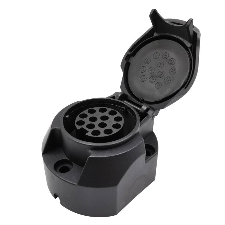 VS1130E 13P 12V RV Traveler Trailer Nylon Water-resistant Plug Socket EU Plug