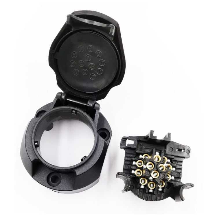 VS1130E 13P 12V RV Traveler Trailer Nylon Water-resistant Plug Socket EU Plug