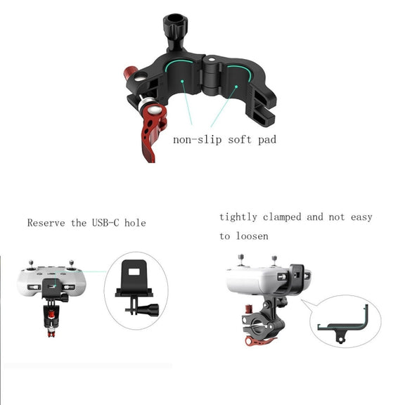 Sunnylife AIR2-Q9402 For DJI Air 2S / Mini 2 / Mavic Air 2 Remote Control Bicycle Holder Mount Bracket(Black)