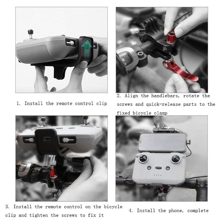 Sunnylife AIR2-Q9402 For DJI Air 2S / Mini 2 / Mavic Air 2 Remote Control Bicycle Holder Mount Bracket(Black)