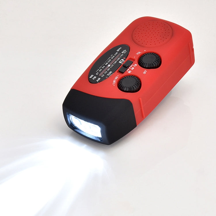 HRD-902 Multifunctional Hand Crank Solar Power LED Flashlight Emergency  Alarm FM Radio