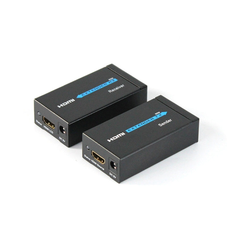 HDY-60 HDMI to RJ45 60m Extender Single Network Cable to For HDMI Signal Amplifier(US Plug)