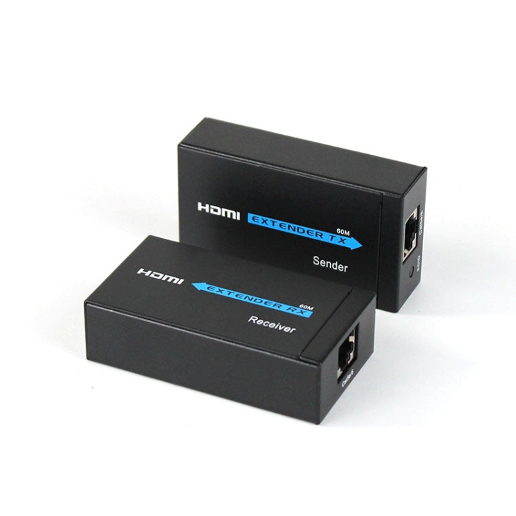 HDY-60 HDMI to RJ45 60m Extender Single Network Cable to For HDMI Signal Amplifier(US Plug)