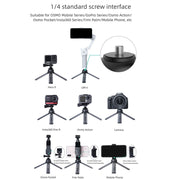 Sunnylife for Insta360 GO / DJI Osmo Action / GoPro Mount Bracket Stabilizer Aluminum Alloy Mini Tripod