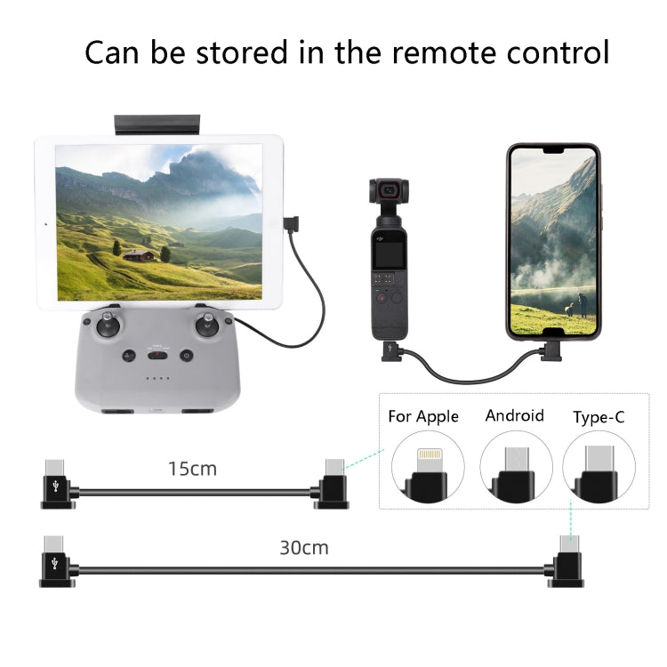 Sunnylife TY-X9304 Suitable For DJI Mavic Air 2S / DJI FPV Flight Glasses V2 / Mavic Mini2 / Osmo Pocket 2 Mobile Phone Tablet Cable 15cm Type-C to Type-C Cable