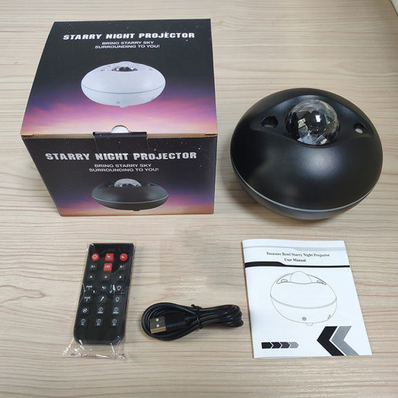 LED Watermark Remote Control Projection Starry Sky Light Laser Projection Light Atmosphere Night Light(Black)