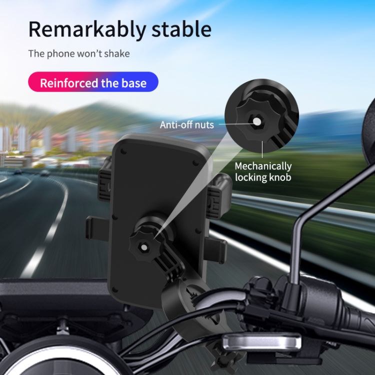 2 PCS Motorcycle Electrical Pedal Car Self-Lock Bracket Riding One-Button Shrink Mobile Phone Holder(Black M1)