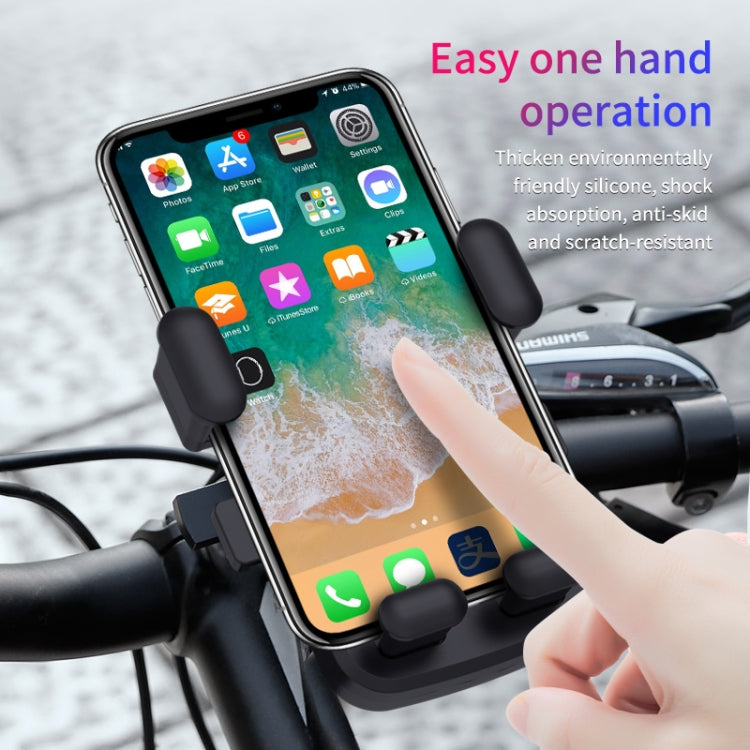 2 PCS Motorcycle Electrical Pedal Car Self-Lock Bracket Riding One-Button Shrink Mobile Phone Holder(Black M1)