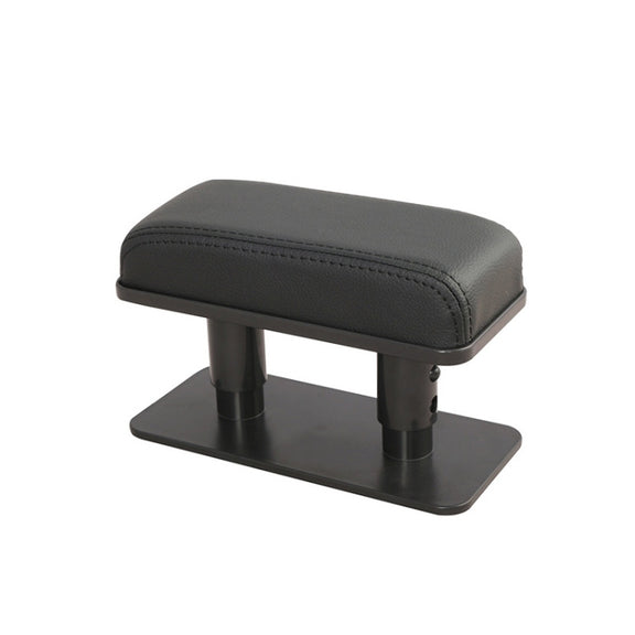 Car Arm Handle Seat Left Hand Elbow Tray Universal Leather Increasing Pad Central Armrest Box(Black+Black line)